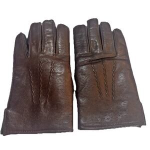 Vintage Sears Leather Gloves Lined Men’s Brown Driving Winter 56611 Small Japan